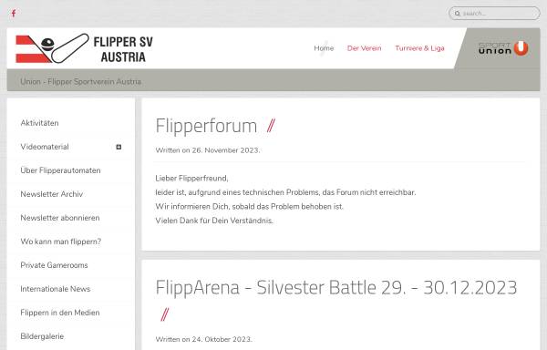 Vorschau von www.flipper-sv.at, Flipper Sportverein Austria