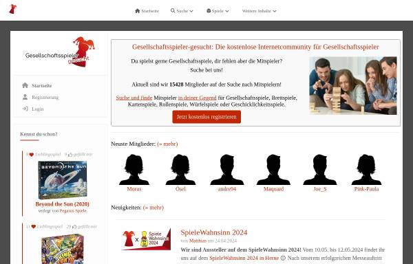 Vorschau von www.gesellschaftsspieler-gesucht.de, Gesellschaftsspieler gesucht