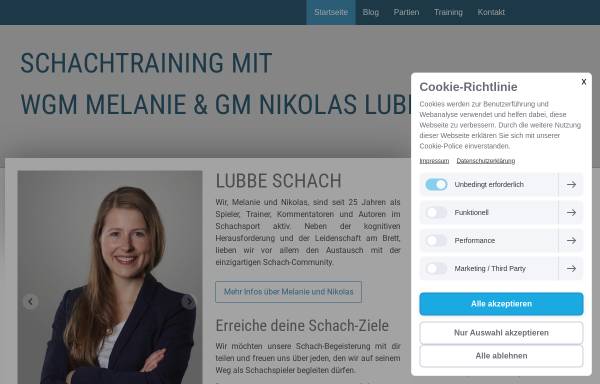 Vorschau von www.lubbe-schach.de, Melanie und Nikolas Lubbe