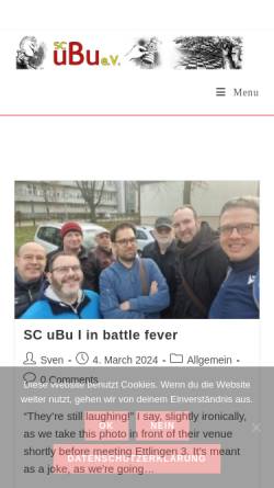 Vorschau der mobilen Webseite sc-ubu.de, SC uBu e.V.