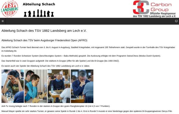 Vorschau von www.tsv-landsberg-schach.de, Abteilung Schach des TSV 1882 Landsberg am Lech e.V.