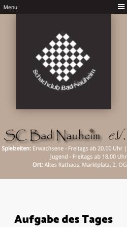 Vorschau der mobilen Webseite www.schach-badnauheim.de, Schachclub Bad Nauheim
