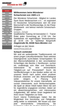 Vorschau der mobilen Webseite www.msc1925.de, Mündener Schachclub von 1925