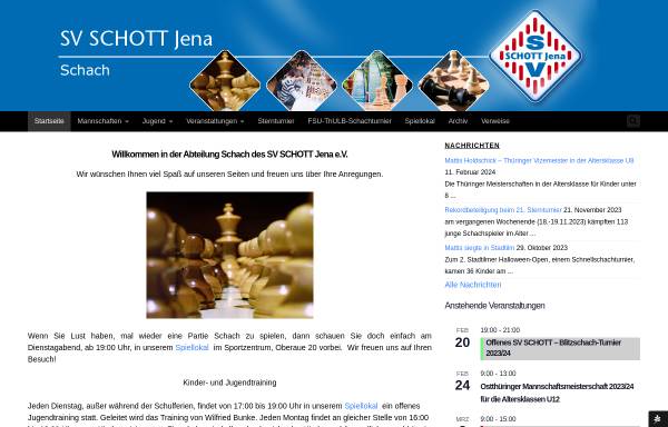 Vorschau von www.svschottjenaerglas.de, SV Schott Jena e.V., Abteilung Schach