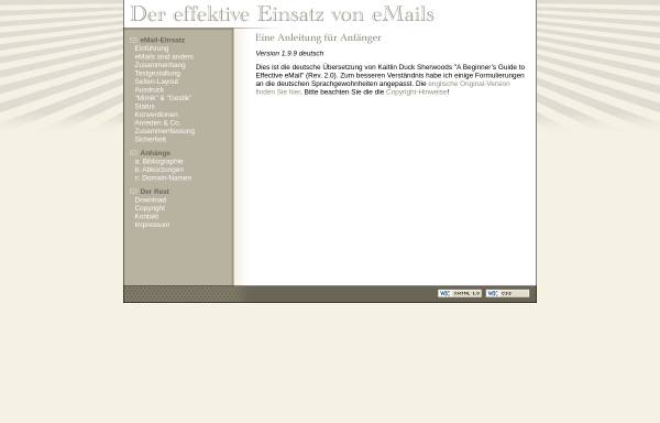 Vorschau von www.email-anleitung.de, Der effektive Einsatz von E-Mails