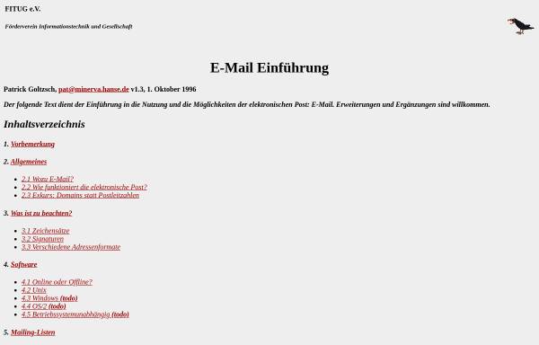Vorschau von www.fitug.de, E-Mail-Einführung