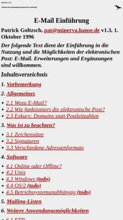 Vorschau der mobilen Webseite www.fitug.de, E-Mail-Einführung