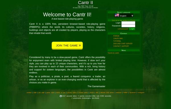 Vorschau von cantr.net, Cantr II