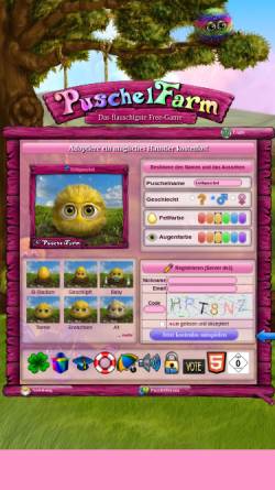 Vorschau der mobilen Webseite de1.puschelfarm.com, PuschelFarm Browsergame