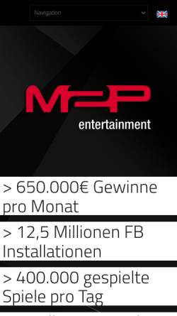 Vorschau der mobilen Webseite m2p-entertainment.de, M2p entertainment GmbH