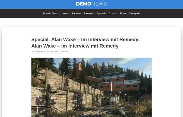 Vorschau von www.demonews.de, Demo News: Alan Wake - Im Interview mit Remedy