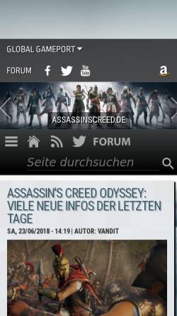 Vorschau der mobilen Webseite www.assassinscreed.de, Assassins Creed.de