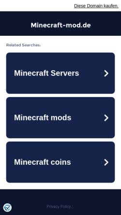 Vorschau der mobilen Webseite www.minecraft-mod.de, Minecraft-Mod.de