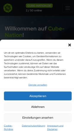 Vorschau der mobilen Webseite www.cube-nation.de, Cube-Nation