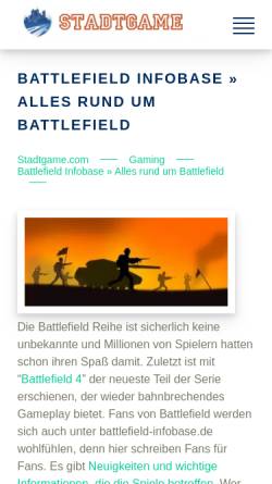 Vorschau der mobilen Webseite www.battlefield-infobase.de, Battlefield-Infobase