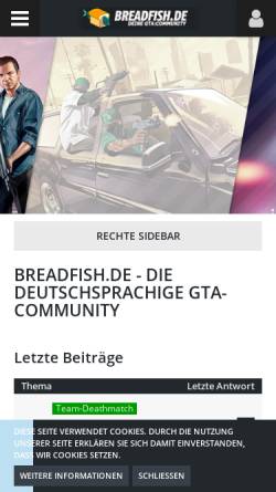 Vorschau der mobilen Webseite breadfish.de, Breadfish.de