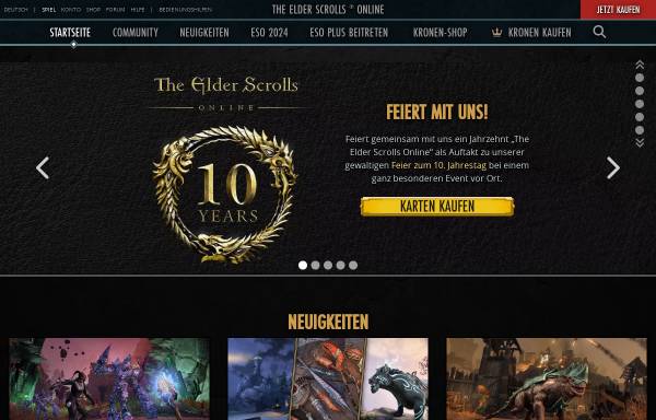 Vorschau von www.elderscrollsonline.com, The Elder Scrolls Online