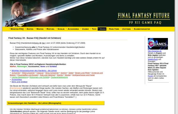 Vorschau von cry4bits.de, Final Fantasy XII - Game FAQ