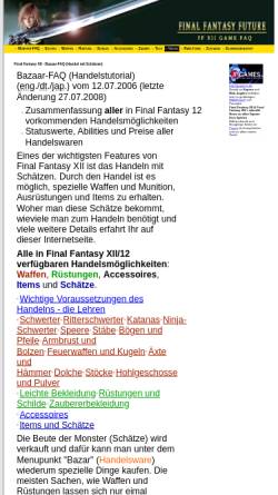 Vorschau der mobilen Webseite cry4bits.de, Final Fantasy XII - Game FAQ