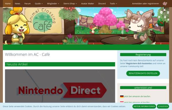 Vorschau von www.ac-cafe.de, Animal Crossing Café