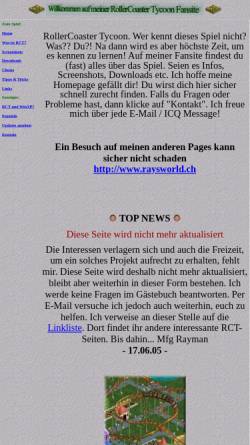 Vorschau der mobilen Webseite rct.raysworld.ch, RollerCoaster Tycoon