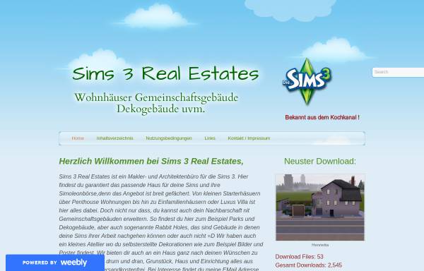 Vorschau von www.sims3realestates.de, Sims 3 Real Estates