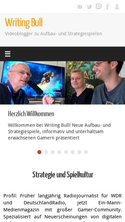 Vorschau der mobilen Webseite writingbull.de, Writing Bull