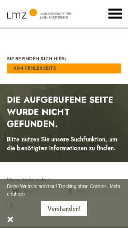 Vorschau der mobilen Webseite www.lmz-bw.de, Landesmedienzentrum Baden-Württemberg