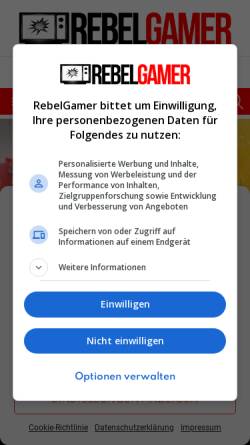 Vorschau der mobilen Webseite www.rebelgamer.de, RebelGamer.de