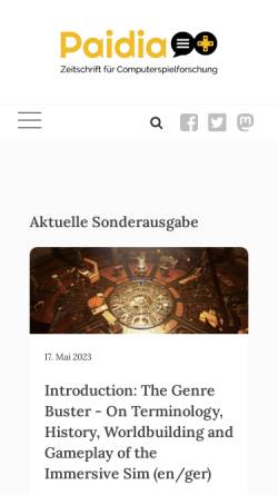 Vorschau der mobilen Webseite paidia.de, Paidia
