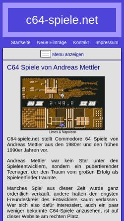 Vorschau der mobilen Webseite www.c64-spiele.net, C64-spiele.net