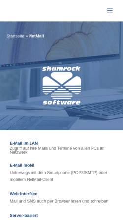 Vorschau der mobilen Webseite www.shamrock.de, Shamrock NetMail
