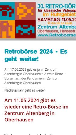 Vorschau der mobilen Webseite retroboerse.de, Retro-Börse