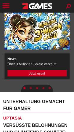 Vorschau der mobilen Webseite prosiebengames.de, 7Games