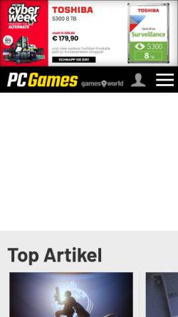Vorschau der mobilen Webseite www.pcgames.de, PC Games