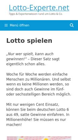Vorschau der mobilen Webseite www.lotto-experte.net, Ringo Dühmke