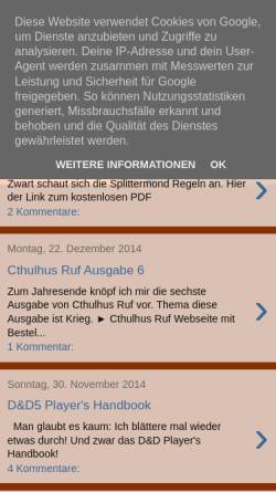 Vorschau der mobilen Webseite durchgeblaettert.blogspot.de, Durchgeblaettert