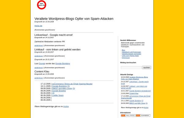 Vorschau von www.keinspam.de, Gästebuch- und Forenspam