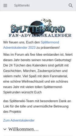 Vorschau der mobilen Webseite splitterwiki.de, Splitterwiki