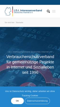 Vorschau der mobilen Webseite idi.de, Interessenverband Deutsches Internet - IDI