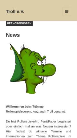 Vorschau der mobilen Webseite rollenspieleverein-tuebingen.de, Tübinger Rollenspieleverein