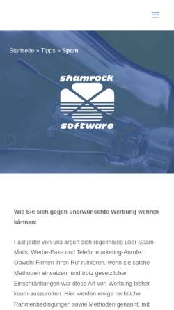 Vorschau der mobilen Webseite www.shamrock.de, Shamrock.de