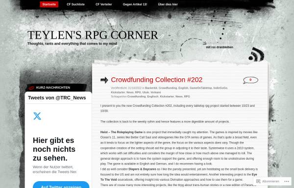 Teylen's RPG Corner