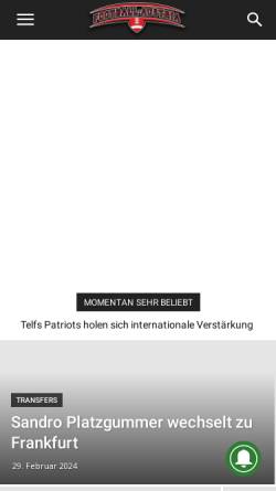 Vorschau der mobilen Webseite football-austria.com, Football Austria