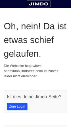 Vorschau der mobilen Webseite bwb-badminton.jimdo.com, Blau-Weiss Buchholz e.V.