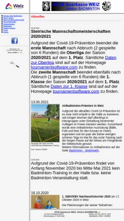 Vorschau der mobilen Webseite members.inode.at, ATUS Weiz, Sektion Badminton