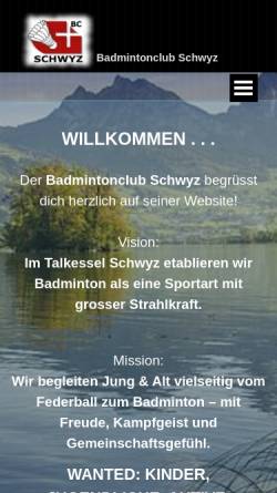 Vorschau der mobilen Webseite www.bcschwyz.ch, Badmintonclub Schwyz