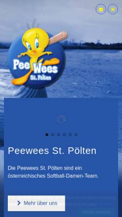 Vorschau der mobilen Webseite www.peewees.at, Pee Wees St. Pölten