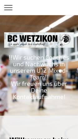 Vorschau der mobilen Webseite www.bcwetzikon.ch, BC KZO Wetzikon