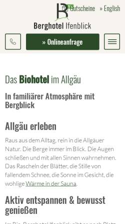 Vorschau der mobilen Webseite www.balance-resort.de, Alpengasthof Hotel Ifenblick GmbH